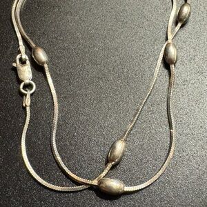 925 Sterling Station Beaded Necklace - 15”